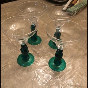 SET OF 4 MIDORI “IGGY” COCKTAIL GLASSES /FUNKY